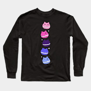 Omnisexual Pride Flag Month Cute Cat Kawaii Macaron Long Sleeve T-Shirt